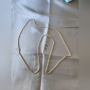 Vintage 14K Gold Rope Chain Necklace 20” Long 4.19 Grams